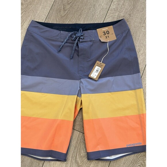 Patagonia Hydropeak Board Shorts Mens Size 30 The Point Blue Orange - Picture 1 of 11